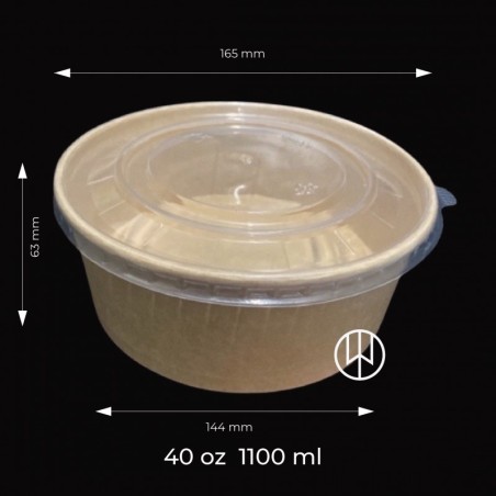 BOWL KRAFT 1100 CC CON TAPA PP X 300 unids.