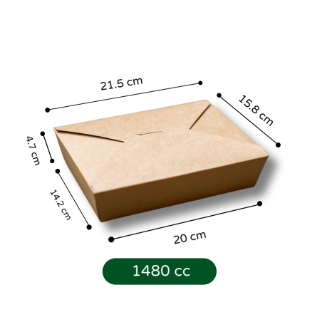 Caja kraft cierre cruzado 1480 cc 300 unidades