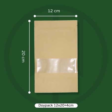 bolsa kraft doypack  12x20+4cm x 50 unidades