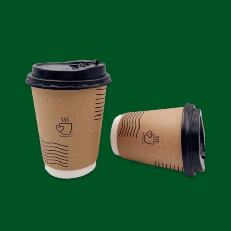 Vaso doble 12oz con tapa x caja