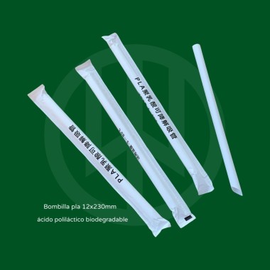 bombilla para bubble tea  12x230mm 100 unids.